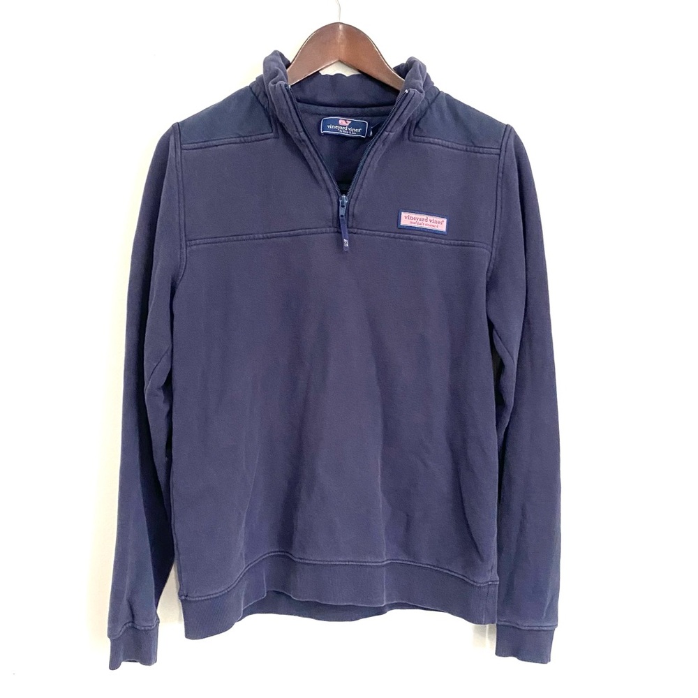 VINEYARD VINES Boys XL 18 Navy Blue Long Sleeve 1/4 Zip K5